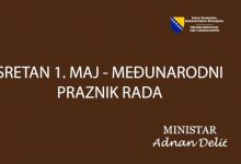 Photo of Neradni dani u FBiH 1. i 2. maj, Delić pozvao poslodavce da poštuju prava radnika